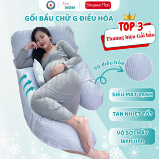 Gối chữ G cho bà bầu vỏ điều hòa chính hãng Easy MOM mát lạnh, thoáng khí dành riêng cho mùa hè