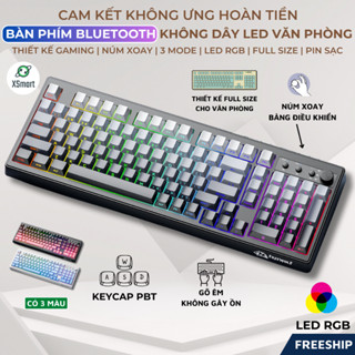  Bàn Phím Không Dây FreeWolf K100 LED RGB 3 Mode Kết Nối Pin Sạc 4000mAh Keycap PBT Full Size 