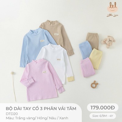 Bộ dài tay cổ 3 phân dành cho bé Lil Little Love (DTD30)