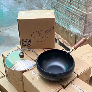 Chảo 24cm Lòng Sâu Chống Dính Đa Năng Có Lắp Vung Kính Đi Kèm – Dùng Được Cho Tất Cả Các Loại Bếp Như Bếp Ga , Từ.....,