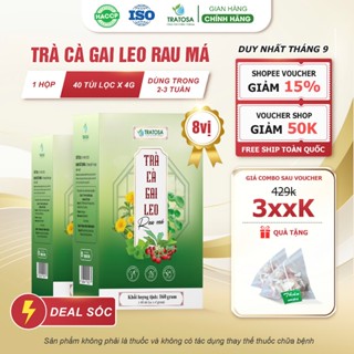 Trà cà gai leo Rau Má TRATOSA 8 vị, 40 túi lọc tốt cho gan, bảo vệ sức khỏe từ thiên nhiên