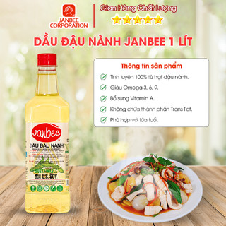 Dầu Đậu Nành Janbee Chai 1 Lít Nguyên Chất 100%, Không Trans Fat