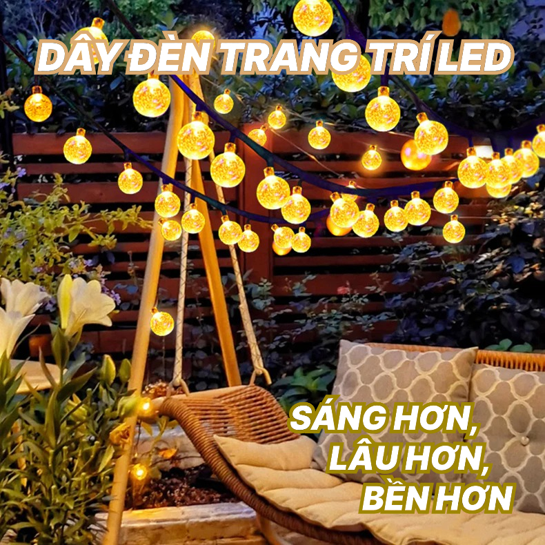 Đèn Led Trang Trí Năng Lượng Mặt Trời,Sáng hơn, lâu hơn, bền hơn, thấm nước, Hút nam châm Điểm sáng,