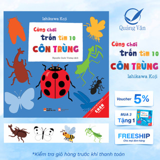 Sách - cùng chơi trốn tìm - tập 10: côn trùng- ehon tương tác bìa cứng cho bé 0-6 tuổi
