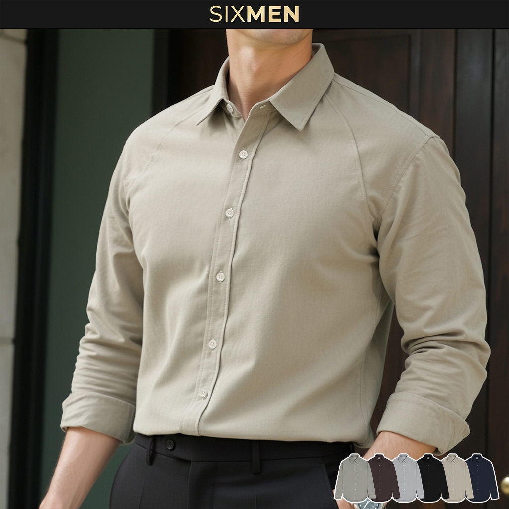 Áo SƠ MI NHUNG SIXMEN Cao Cấp - Vải nhung cao cấp, thoáng mát, mềm mịn