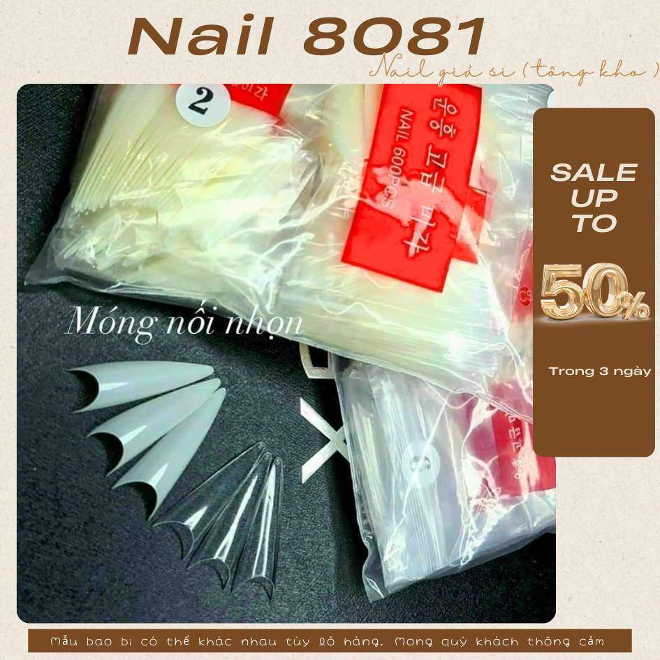 Móng nối form Nhọn Dài , móng Tip loại túi 600PCS
