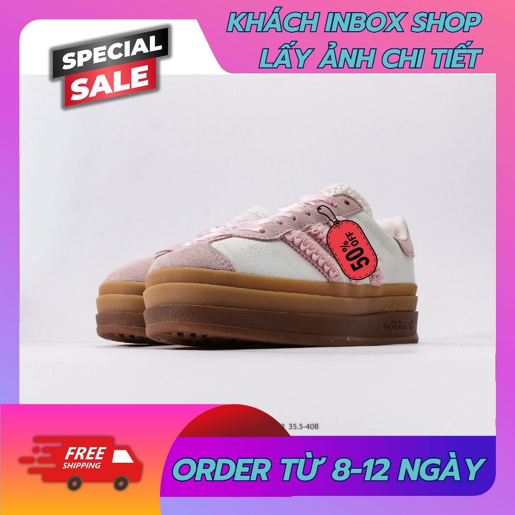 ✮Order✮Best Quality✮Sneaker✦Bold Sandy Pink Ruffle JR8374✦✮𝐁𝐀𝐓𝐂𝐇-𝐆𝐀𝐙𝐄𝐋𝐋𝐄✮