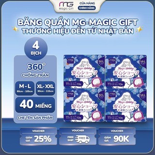   CHE TÊN SẢN PHẨM   COMBO 4 BỊCH 40 MIẾNG  Băng vệ sinh quần MG Magic Gift Nhật Bản đai eo co dãn chống tràn 360 độ 