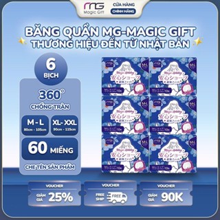 [CHE TÊN SẢN PHẨM] [COMBO 6 BỊCH 60 MIẾNG] Băng vệ sinh quần MG Magic Gift Nhật Bản đai eo mềm mại, chống tràn hiệu quả