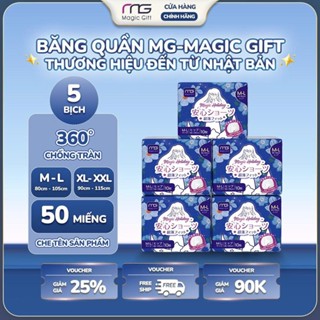 [CHE TÊN SẢN PHẨM] [COMBO 5 BỊCH 50 MIẾNG] Băng vệ sinh quần MG Magic Gift Nhật Bản đai eo mềm mại, chống tràn hiệu quả