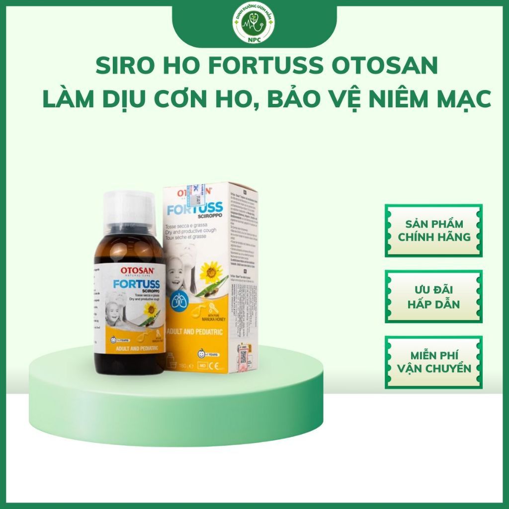 Siro ho Otosan Fortuss Sciroppo – Giảm ho khan, ho có đờm cho trẻ em và người lớn