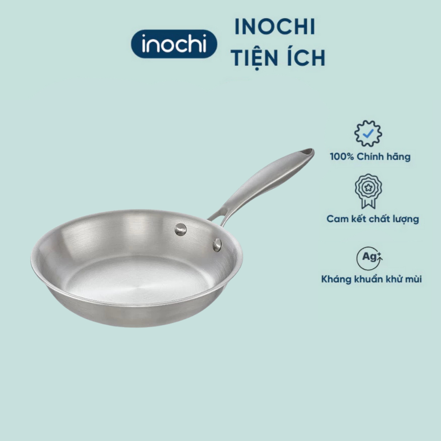 Chảo rán, xào inox nguyên khối Omi GOURMET - Inochi cao cấp, dùng được cho mọi loại bếp