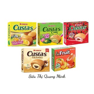 Hộp Bánh Custas Orion Kem Trứng Ít Đường Đủ Vị 282g  12 Gói  