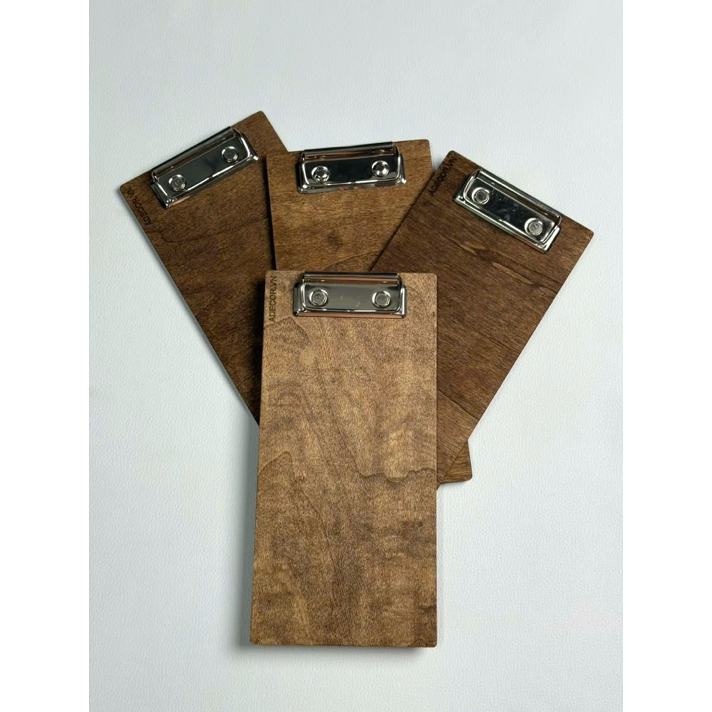 Bìa tap kẹp bill bằng gỗ, kẹp hóa đơn làm bằng plywood phủ veneer giá rẻ - GXHOME