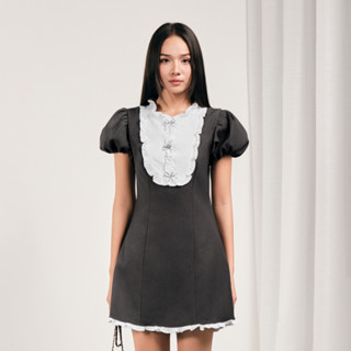  Đầm ngắn tiểu thư Windy Miều Est.2013 cổ bèo trắng tay phồng phong cách vintage 