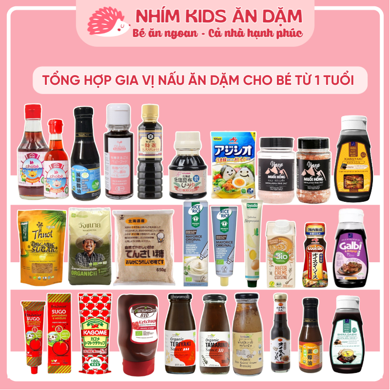 [DATE MỚI] Combo Các Gia Vị Ăn Dặm Cho Bé, Gia Vị Hữu Cơ, Nước Mắm, Tương, Đường, Sốt Nấu Ăn Dặm- Đọc Kĩ Thông Tin