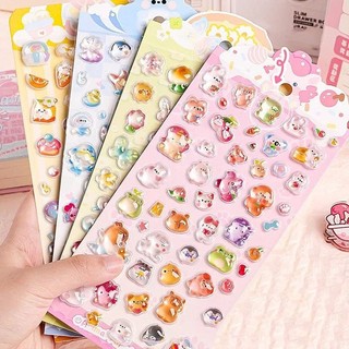  SET 5 TẤM- Sticker DIY Nổi 5D Cute Chất Liệu Nhựa PVC Phù Hợp Trang Trí Sổ Tay Điện Thoại Nón Bảo Hiểm Dán Móng Tay 