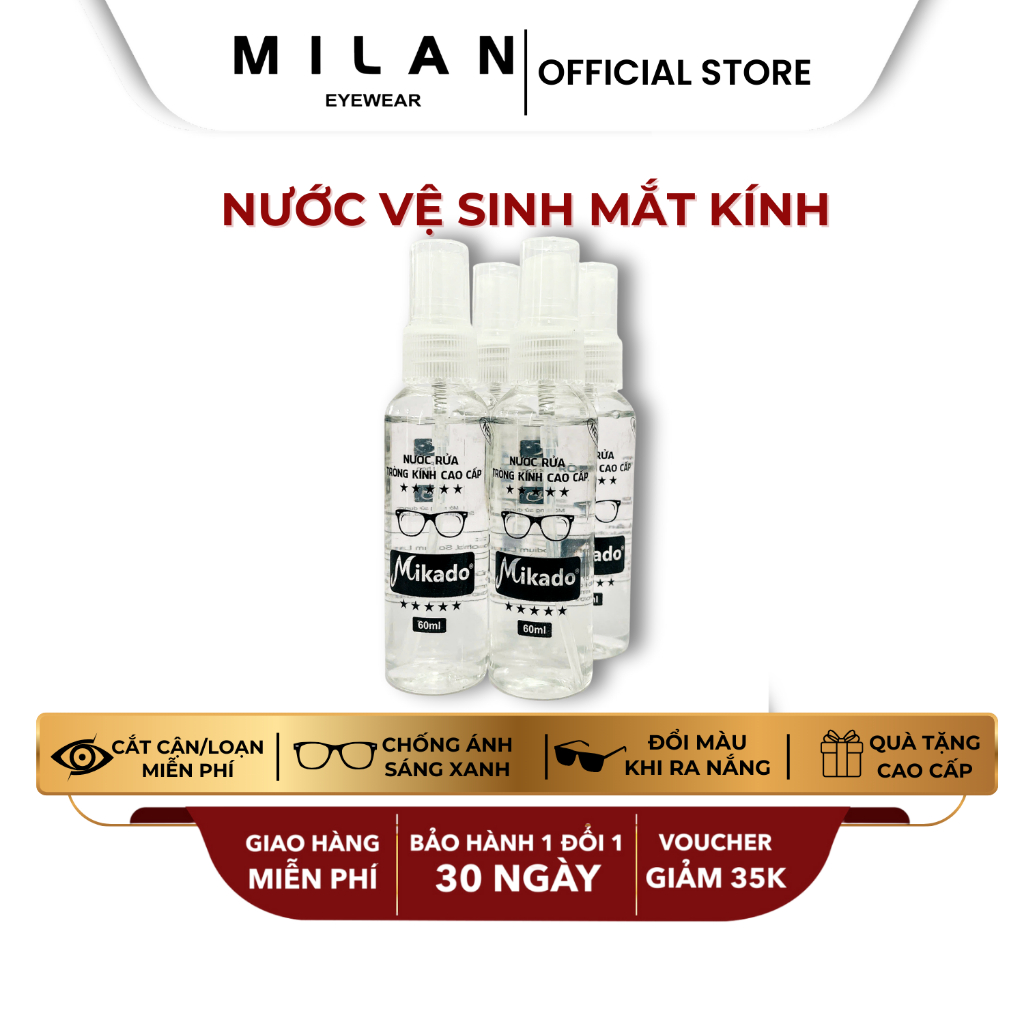 Nước Vệ Sinh Tròng Kính Chuyên Dụng Dung Tích 60ml Giúp Làm Sạch Bụi Bẩn