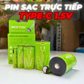 Pin sạc AA AAA C D có thể sạc điện áp chuẩn 1.5V dung lượng lớn XANH LÁ thông minh