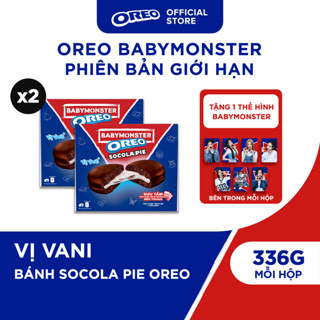   TẶNG CARD NGẪU NHIÊN  OREO BABYMONSTER Bánh Socola Pie Vị Vani Dâu Mix Vị 336g  Combo 2  - LIVE DEBUT SHOPEE 