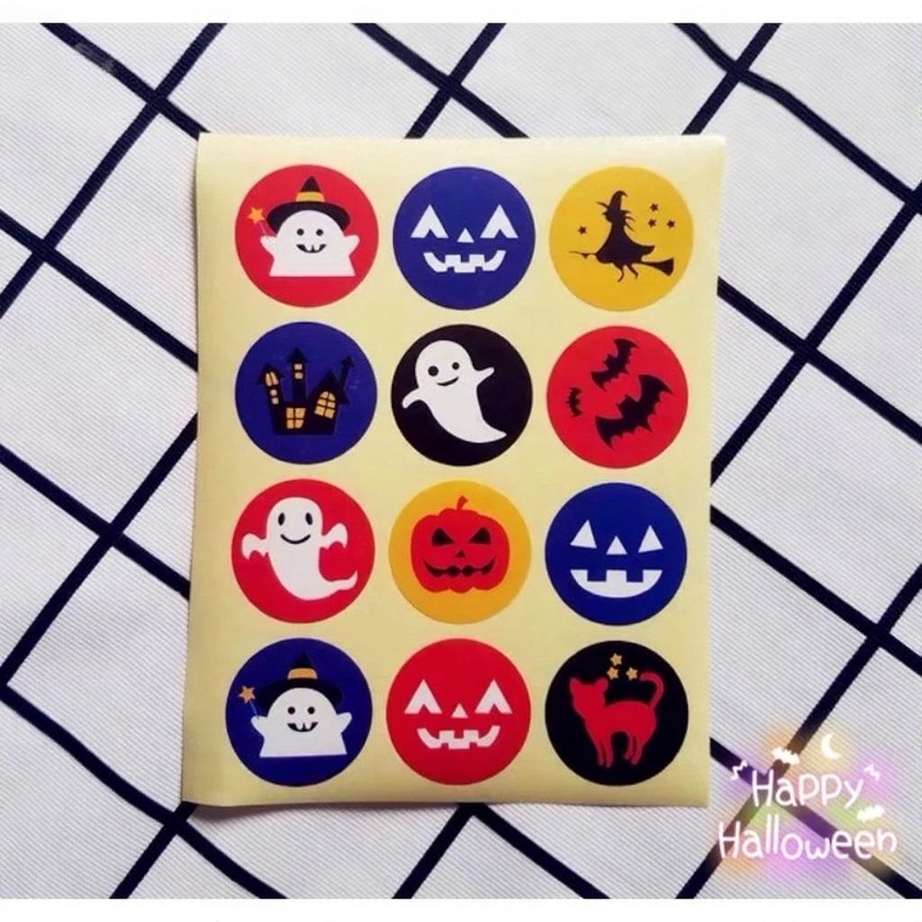 Sticker Halloween, Nhãn Dán Trang Trí Halloween, Decor Halloween, Sticker Halloween Nhiều Màu Sắc