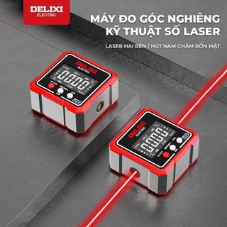  Máy đo nghiêng Delixi hộp đo góc laser điện tử kỹ thuật số độ có nam châm 