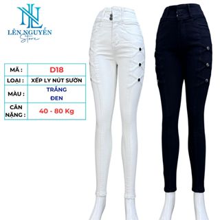 D18_Quần jean nữ, dài, lưng cao, quần bò nữ dáng ôm, big size, cho 42kg đến 75kg,LEN NGUYEN STORE