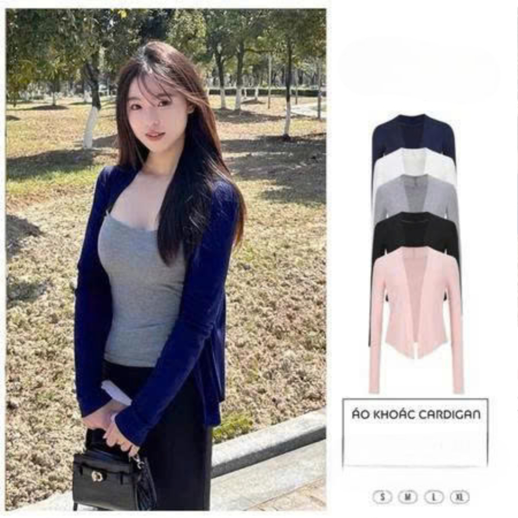 Áo Khoác Cadigan Basic Hàn Quốc Chất Thun Cotton Dip Mềm Mịn Mỏng Nhẹ , Áo Choàng Ngoài Nhiều Màu Nữ Tính-ALASAVA | BigBuy360 - bigbuy360.vn