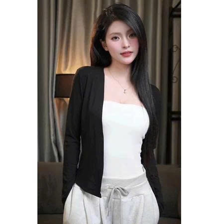 Áo Khoác Cadigan Basic Hàn Quốc Chất Thun Cotton Dip Mềm Mịn Mỏng Nhẹ , Áo Choàng Ngoài Nhiều Màu Nữ Tính-ALASAVA | BigBuy360 - bigbuy360.vn