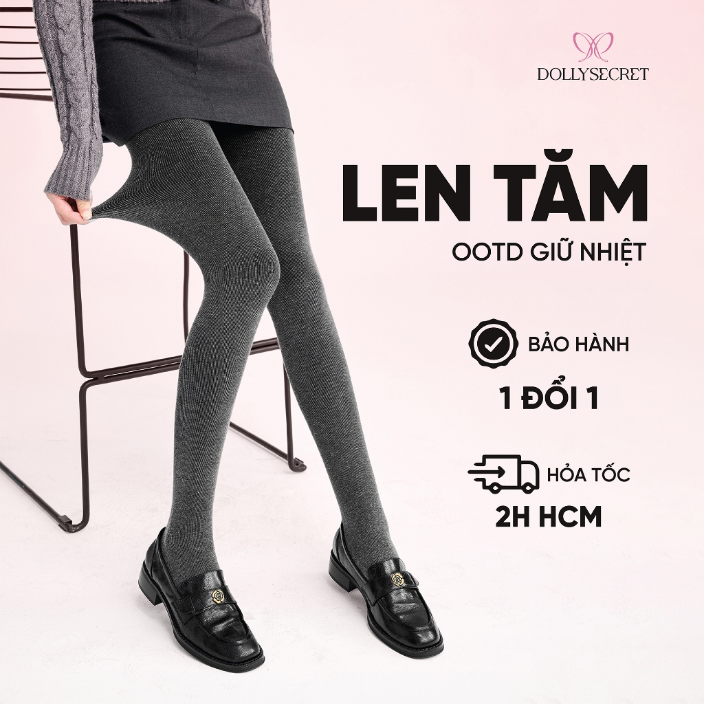 Quần Tất Len Tăm OOTD Giữ Nhiệt DOLLYSECRET Công Nghệ Heattech Dày Mịn Thon Chân T54