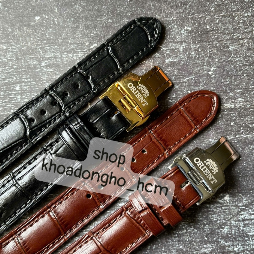 [ FREE SHIP ] Dây ORIENT - Dây Đồng Hồ Đeo Tay Da Bò Ý ORIENT Khoá Chống Gập Đủ Size Nam Nữ
