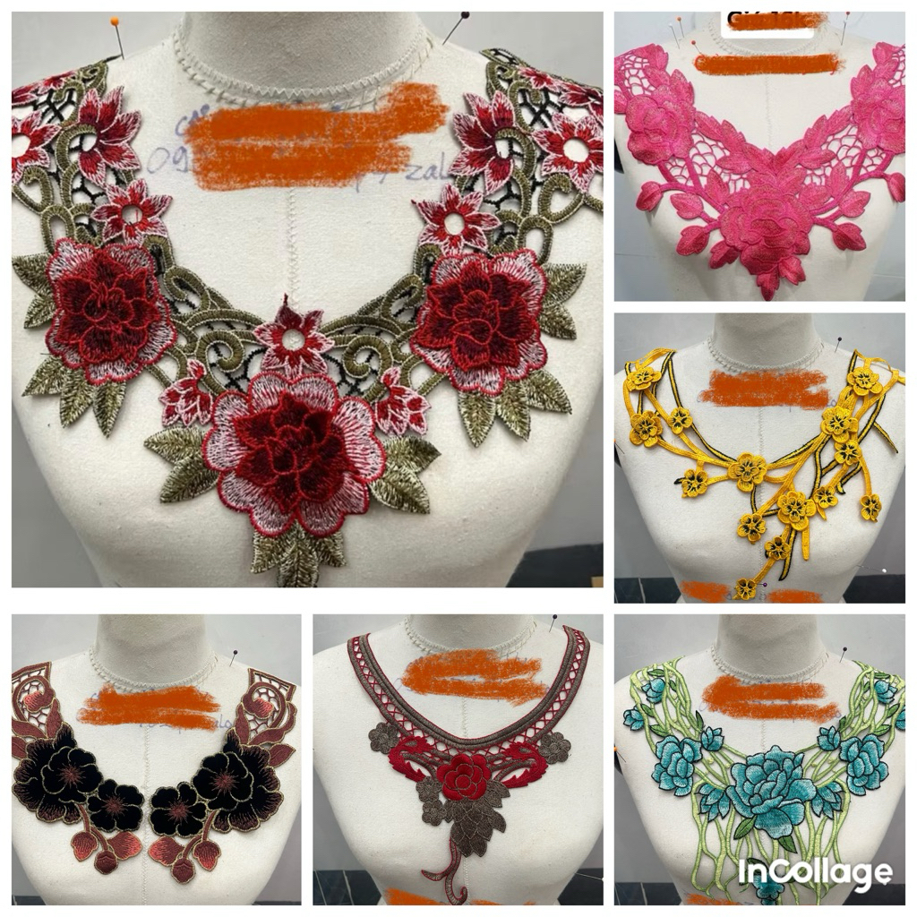 CỔ  REN THÊU CHỈ LỤA MỀN  MỊN   ( SHOP ĐI ĐƠN TỪ 50k )