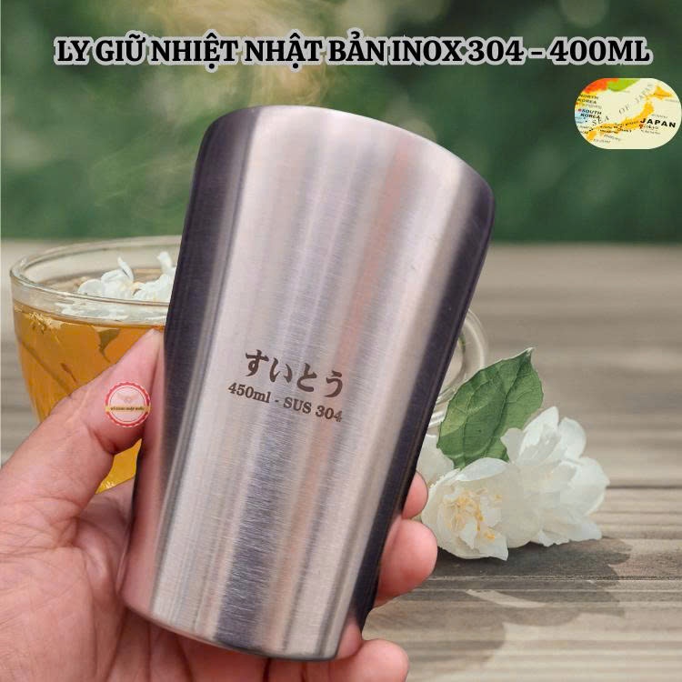 Ly uống nước Nhật Bản inox 304 dung tích 450ml
