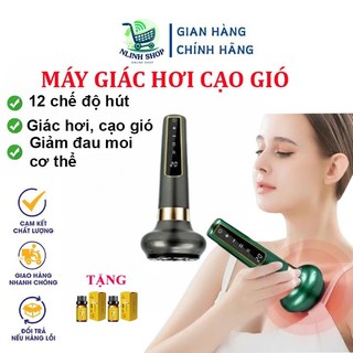  Máy cạo gió giác hơi máy giác hơi cầm tay không dây sạc điện thông minh 12 cấp độ hút không dùng lửa 