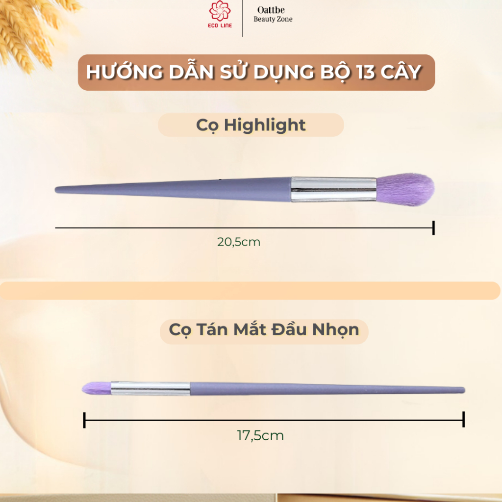 bộ 13 cọ make up phấn phủ tán nền đánh má hồng cọ kẻ mắt cọ che khuyết điểm hoàn hảo kèm túi vải | BigBuy360 - bigbuy360.vn
