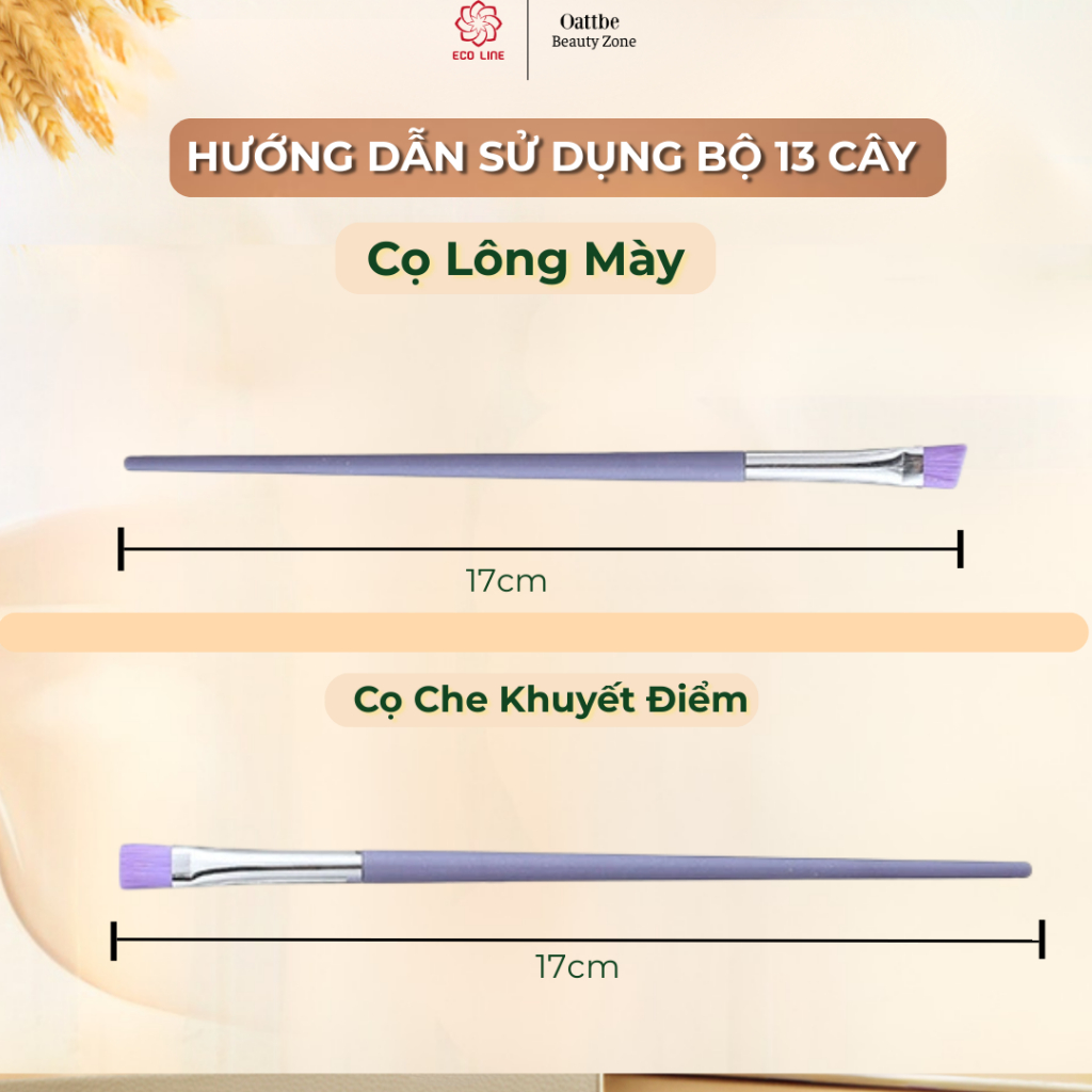 bộ 13 cọ make up phấn phủ tán nền đánh má hồng cọ kẻ mắt cọ che khuyết điểm hoàn hảo kèm túi vải | BigBuy360 - bigbuy360.vn