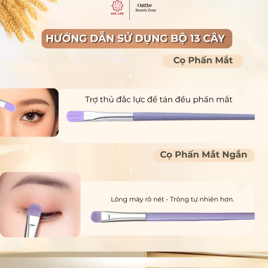 bộ 13 cọ make up phấn phủ tán nền đánh má hồng cọ kẻ mắt cọ che khuyết điểm hoàn hảo kèm túi vải | BigBuy360 - bigbuy360.vn