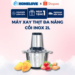 Máy Xay Thịt Đa Năng Cối Inox 2L Công Suất 200W Xay Thịt Cá Rau Củ