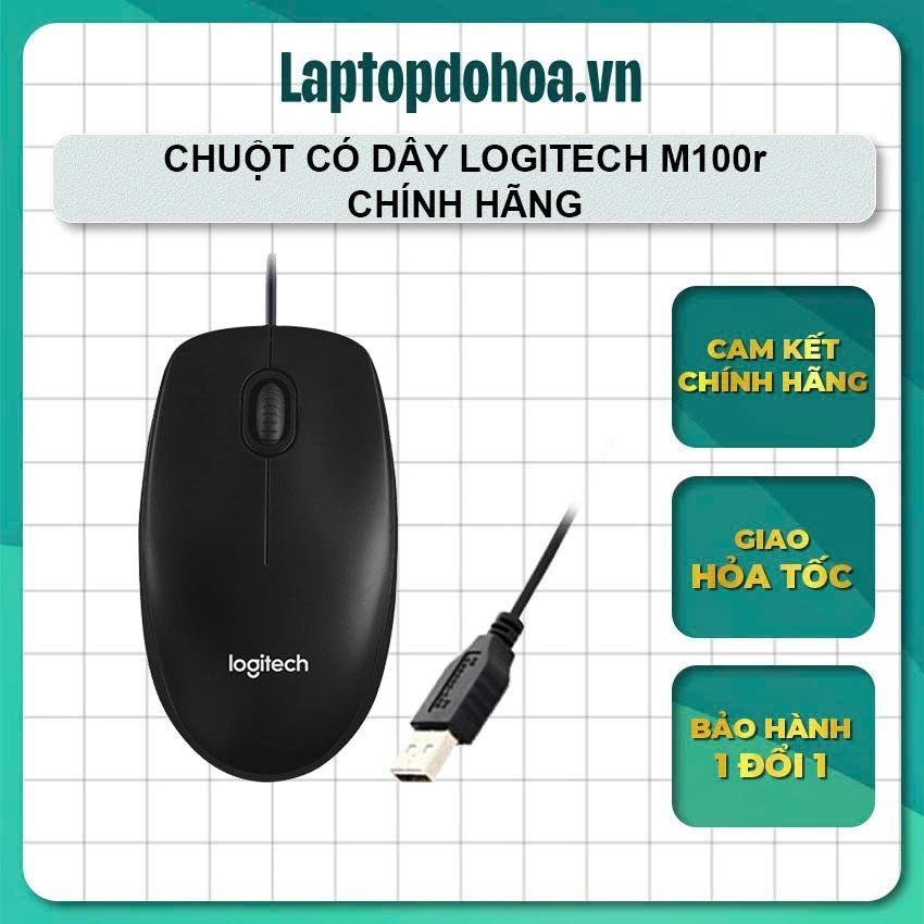 Chuột có dây Logitech M100r chính hãng - Bảo hành 36 tháng
