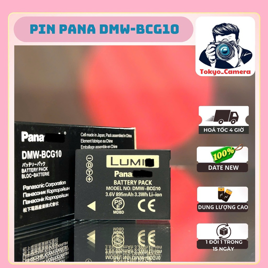Pin Pana DMW-BCG10 tương thích với các loại pin Pana DMW-BCG10PP/BCG10/BCG10E.