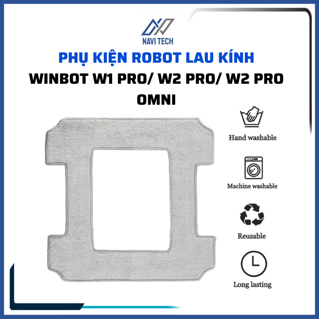 Khăn lau robot hút bụi WINBOT W1, W1 PRO, W2, W2 Pro, W2 Pro Omni COMBO 3 khăn lau kính