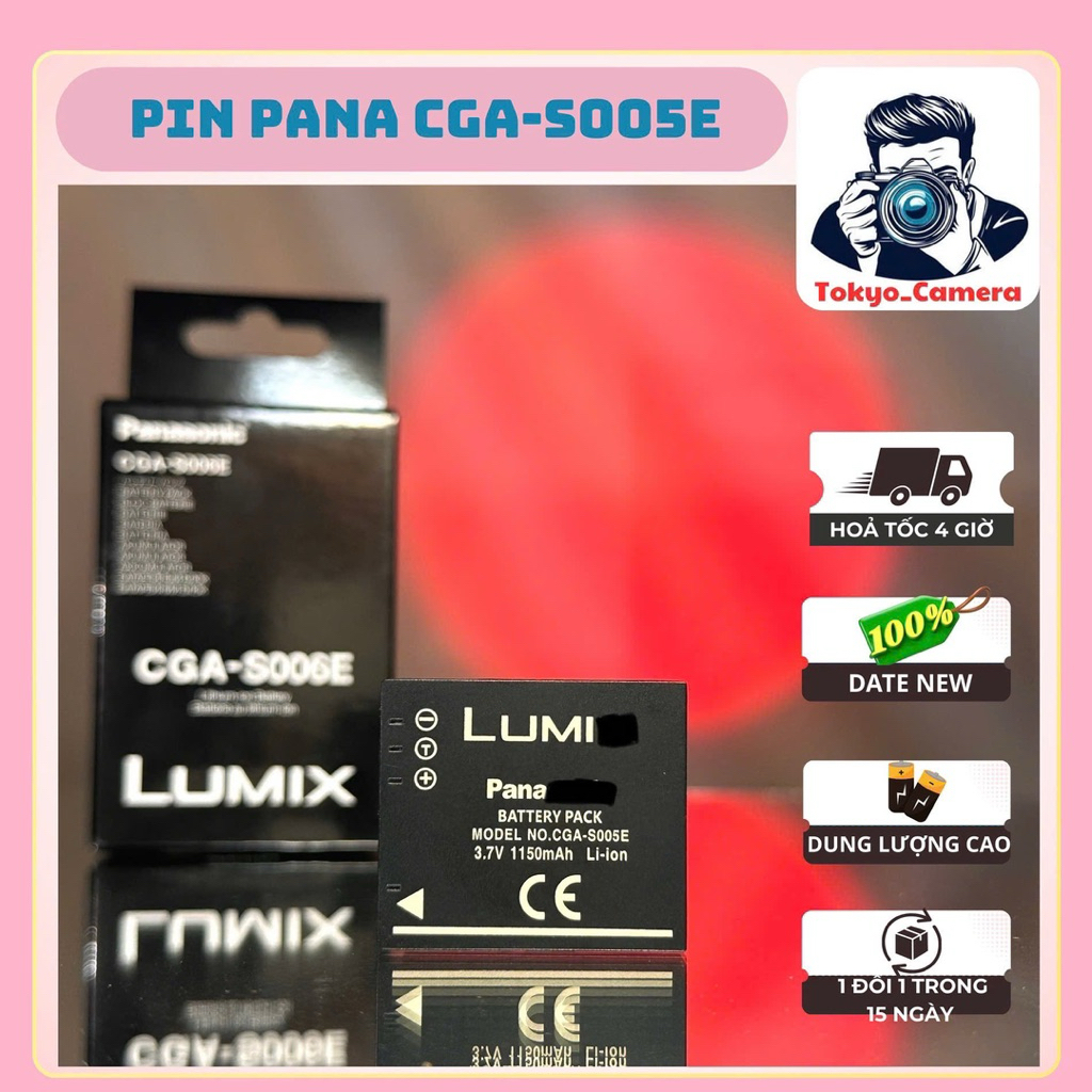 Pin Pana CGA-S005/BCC12 dùng cho Lumix FX Series: FX01, FX07, FX8, FX9, FX10, FX12, FX30, FX50, FX10
