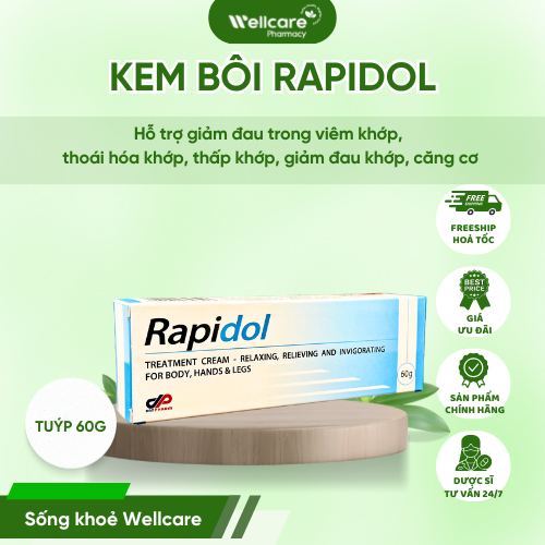 [THỔ NHĨ KỲ] Kem Bôi Giảm Đau Rapidol Gel Giảm Đau Nhức Xương Khớp Viêm Khớp Đau Cơ Căng Cơ - Tuýp 6