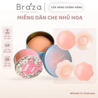  Miếng Dán Che Nhũ Hoa Silicon Không Lộ Viền Sử Dụng Được Nhiều Lần Cao Cấp BRAZA - 1222 