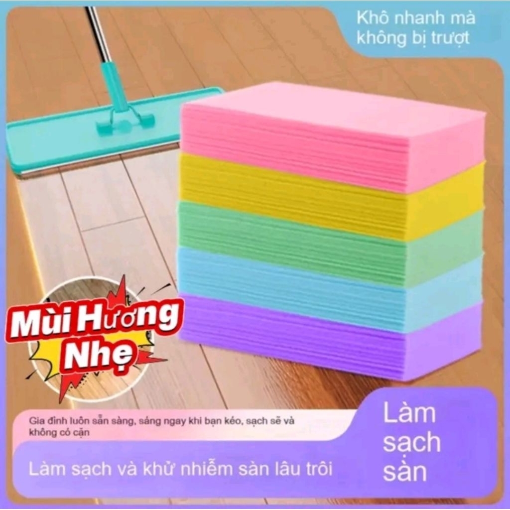 Gói 30 Miếng Giấy Lau Sàn Nhà Hòa Tan Khử Khuẩn Cao Mùi Hương Nhẹ