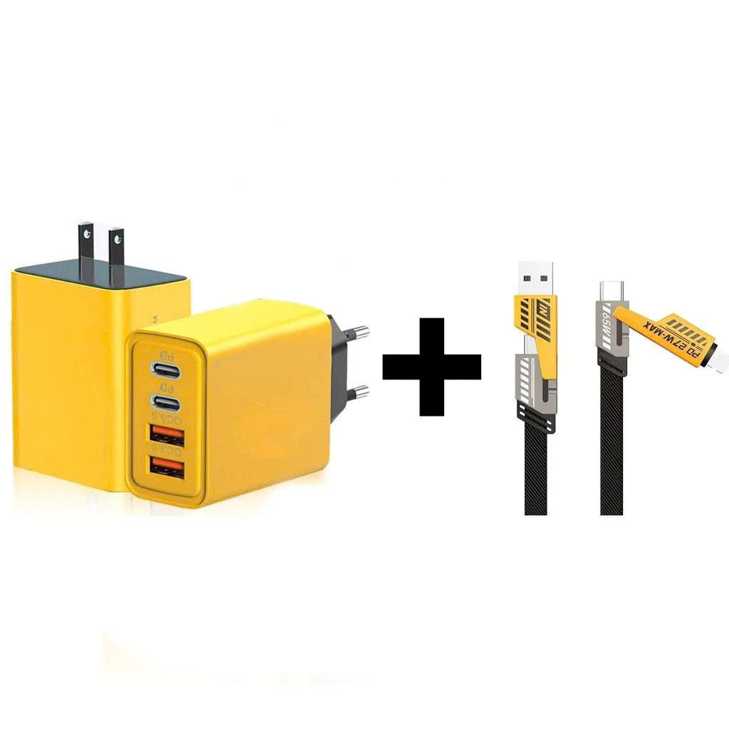 Sạc Nhanh Đa Năng 4IN1 65W / 120W Cao Cấp 1.2M, Dây Dù Chống Đứt - Cho USB-Type C, Type C-Type C - iP - BH 12 Tháng | BigBuy360 - bigbuy360.vn