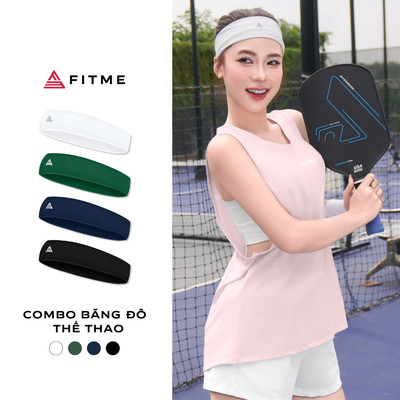 Combo băng đô thể thao nữ Fitme Headband chạy bộ, chơi tennis, pickleball co giãn thấm hút mồ hôi