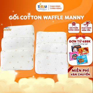 Gối Chữ Nhật Cho Bé Manny – Gối Cotton Waffle & Airmesh 2 Mặt, Mềm Mại Thoáng Khí Dùng 4 Mùa Hãng ZIZOU