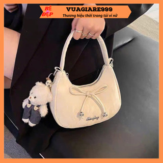  Túi xách nữ đeo chéo đeo vai mẫu mới phối nơ tặng kèm móc gấu siêu xinh đi chơi thời trang hàn quốc dễ thương DC114 