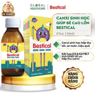 Siro canxi sinh học Bestical dạng nước bổ sung canxi và D3K2, giúp tăng chiều cao cho bé (C/120ml)